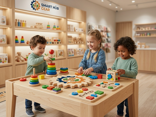 Zetta Vibe Handmade Wooden Stacking Toy – Premium Montessori Toddler Toy for Fine Motor Skills