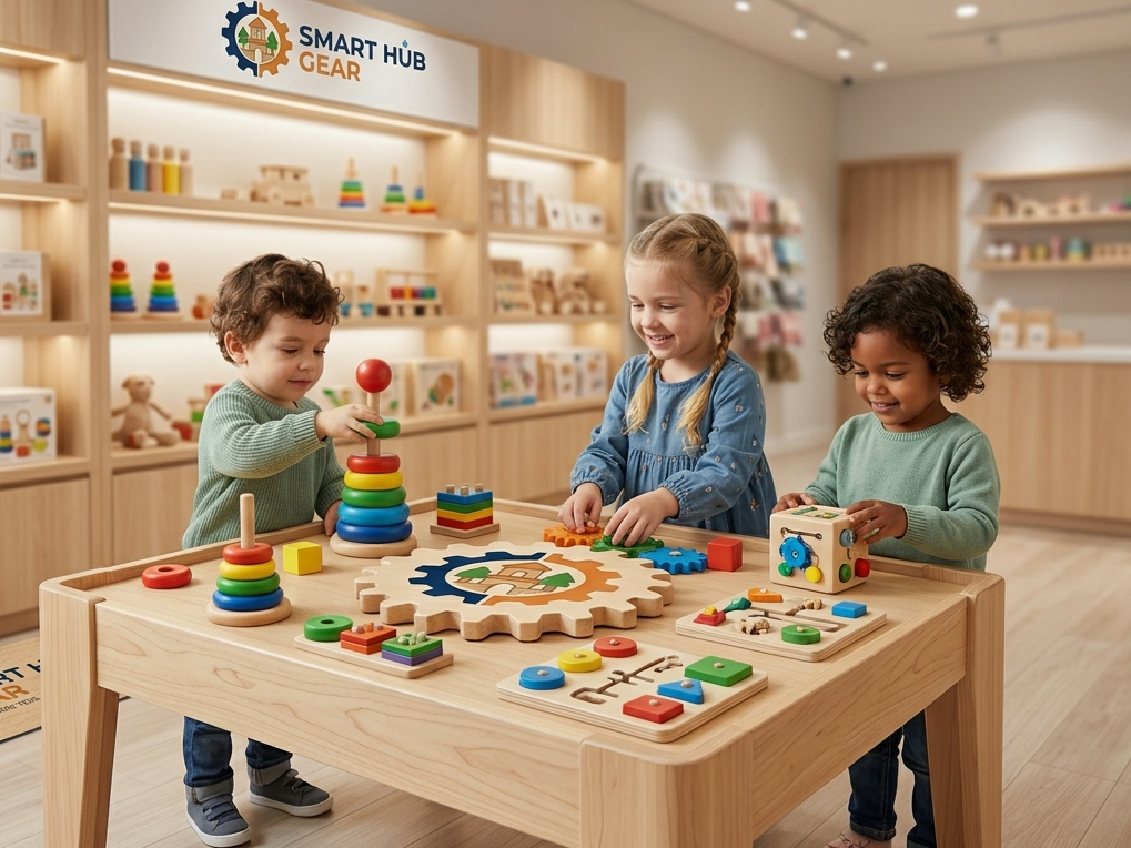 Zetta Vibe Handmade Wooden Stacking Toy – Premium Montessori Toddler Toy for Fine Motor Skills