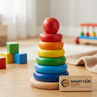 Zetta Vibe Handmade Wooden Stacking Toy – Premium Montessori Toddler Toy for Fine Motor Skills