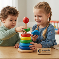 Zetta Vibe Handmade Wooden Stacking Toy – Premium Montessori Toddler Toy for Fine Motor Skills