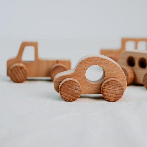 Wooden Toy Car Set for Toddlers – 4 Handmade Wooden Vehicles