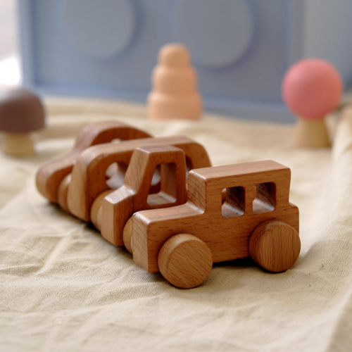 Wooden Toy Car Set for Toddlers – 4 Handmade Wooden Vehicles